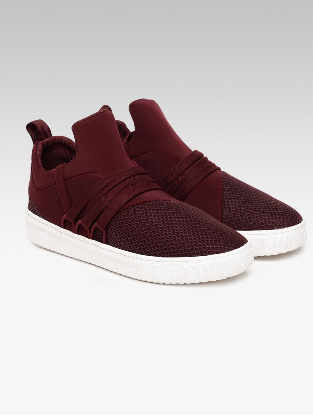 Steve Madden Lancer Burgundy/Wine Slip-On Mesh Sneakers